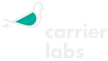 Carrier Labs logo, offset white variant