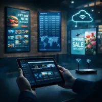 Managed digital signage system for retail and hospitality venues